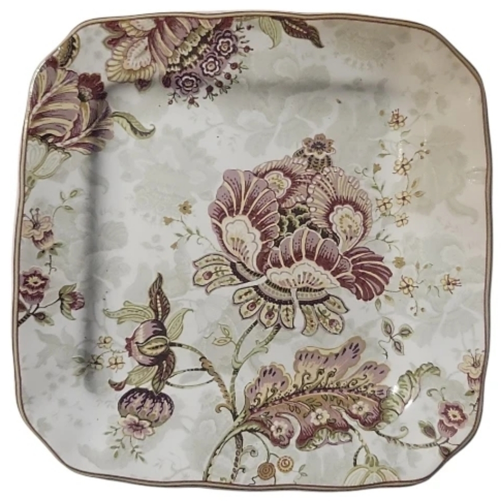 Vtg 222 Fifth Gabrielle Cream Square Appetizer Dessert Sandwich Plate